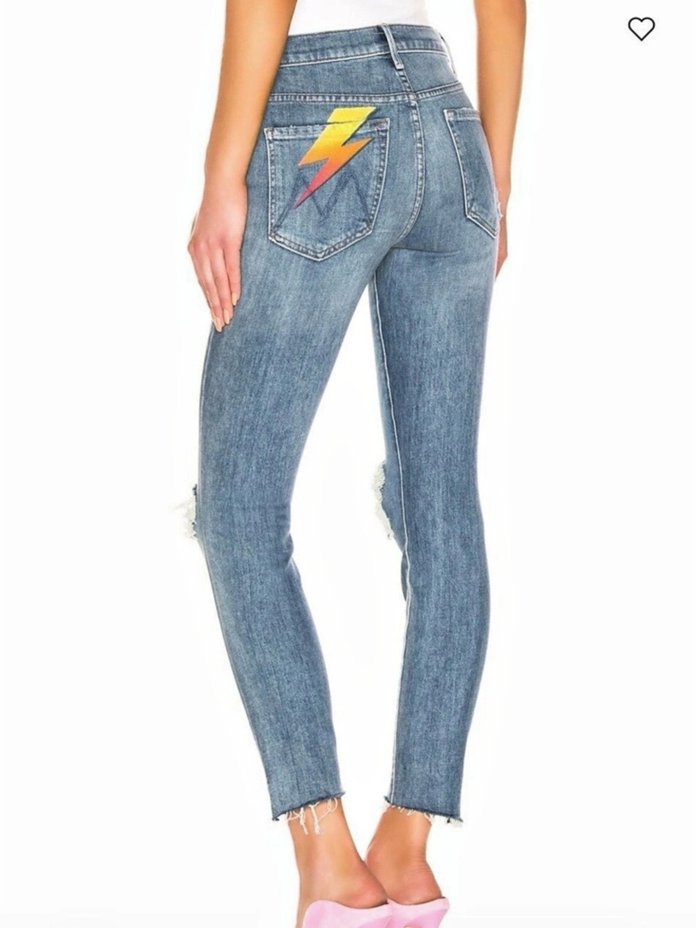 MOTHER Denim The Stunner Ankle Step Fray Jeans Helter Skelter 29